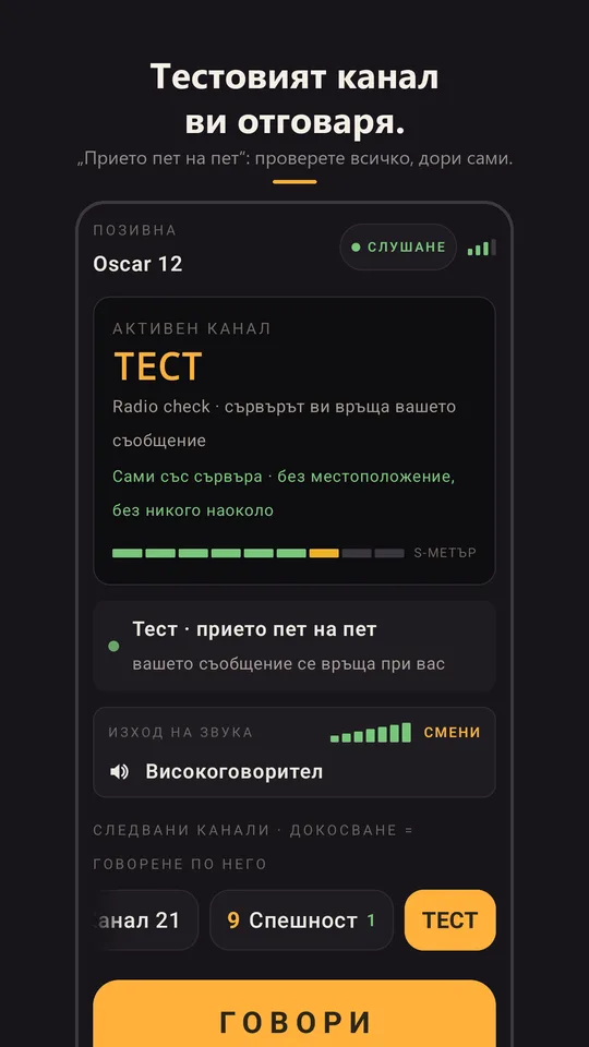 Radio check, който отговаря „чува се ясно и отчетливо“