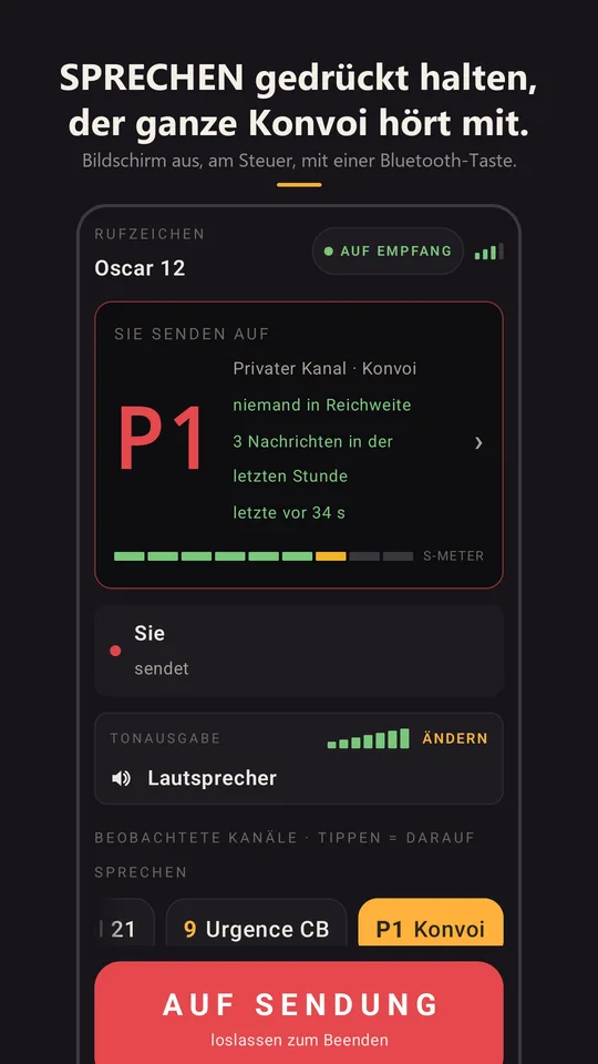 Sendung auf dem privaten Kanal Konvoi