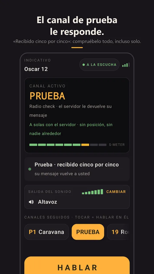 El radio check que responde recibido alto y claro