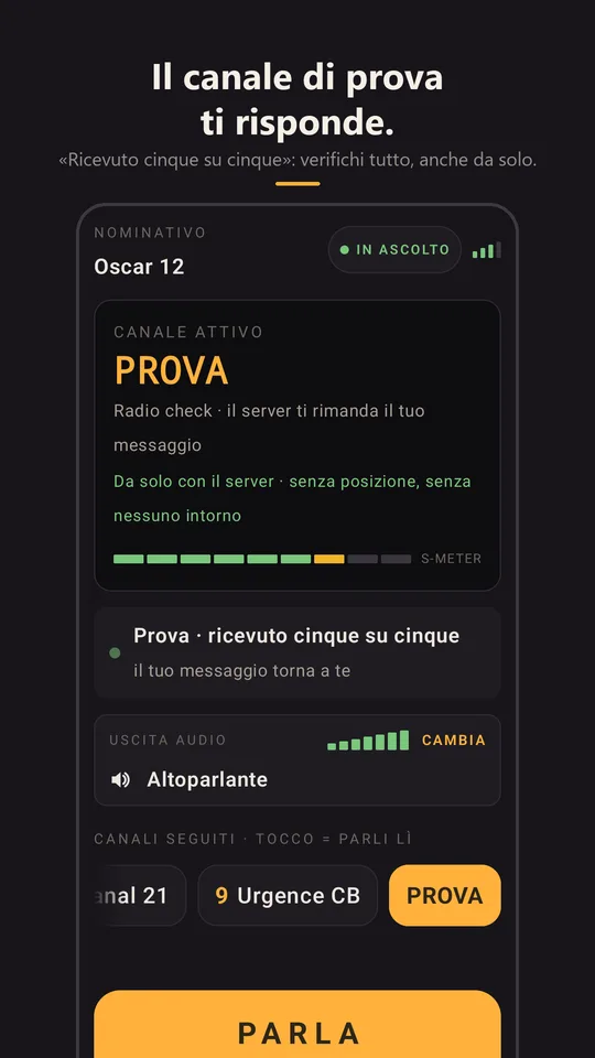 Il radio check che risponde ricevuto forte e chiaro