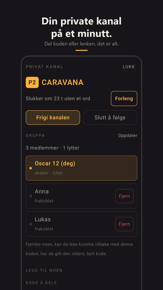 Den private kanalen Caravana med gruppa si