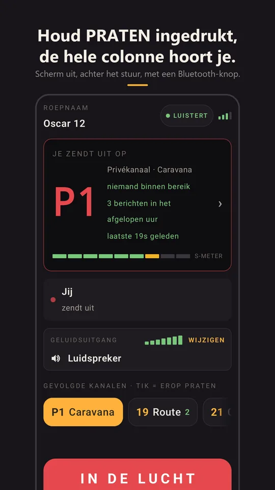 Uitzending op het privékanaal Caravana