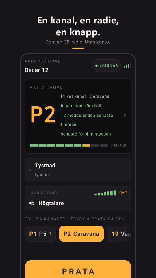 Radion på den privata kanalen Caravana, lyssnar